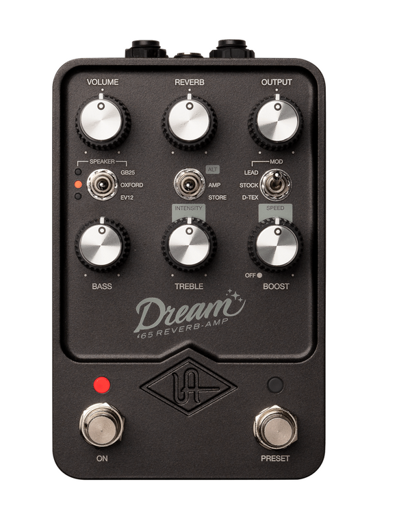 bass amp emulator pedal Universal Audio UAFX Dream '65 Reverb Amp Effects Pedal