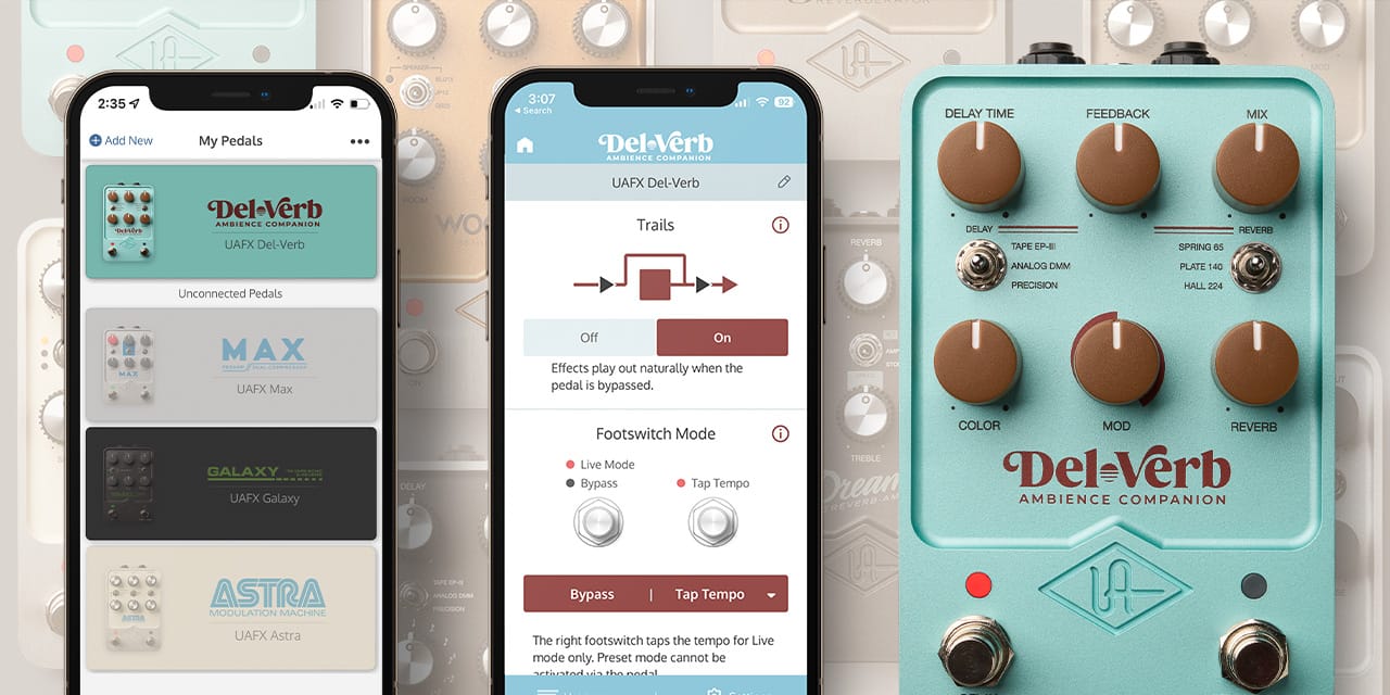 del verb pedal UAFX Del-Verb Ambience Companion Guitar Modeling Pedal – Tidepool Audio