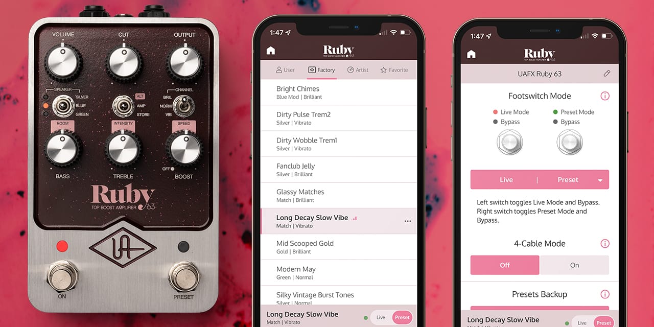 ruby pedal Universal Audio UAFX Ruby '63 Top Boost Amp Emulation Pedal – Tidepool Audio